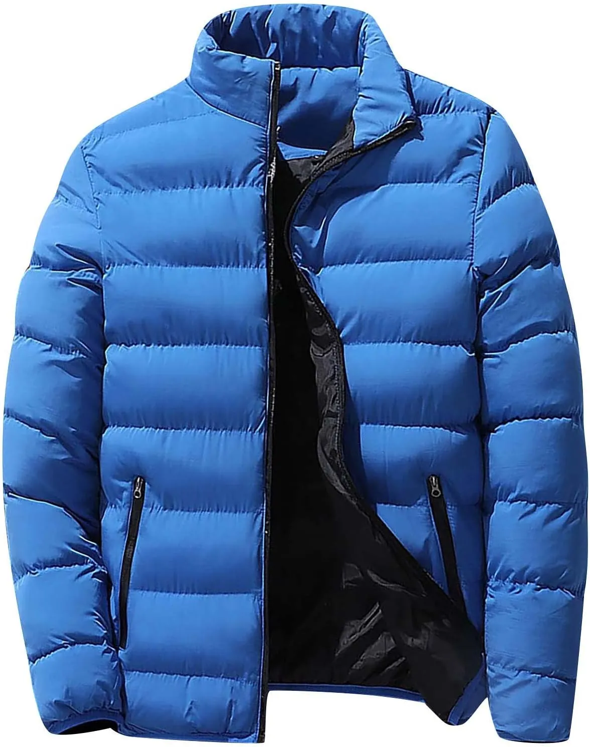 Ymosrh Varsity Jacket Men Men's Autumn Winter Zipper Warm Down Jacket Packable Light Coat Rain Coats