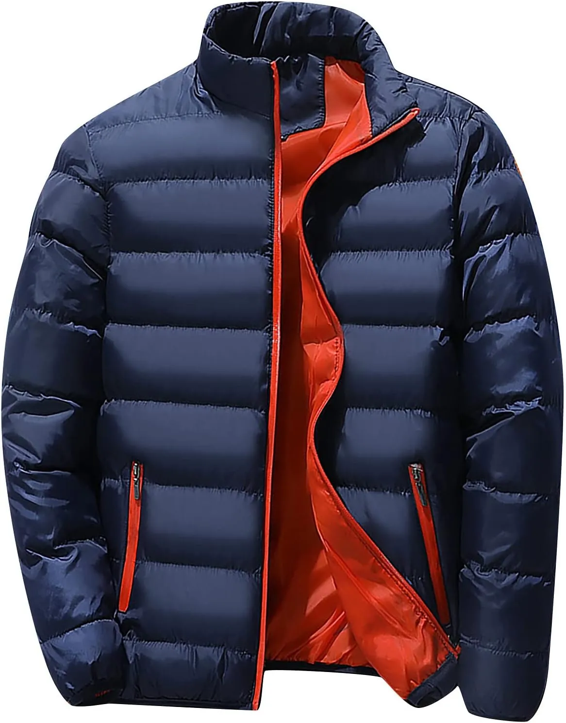 Ymosrh Varsity Jacket Men Men's Autumn Winter Zipper Warm Down Jacket Packable Light Coat Rain Coats