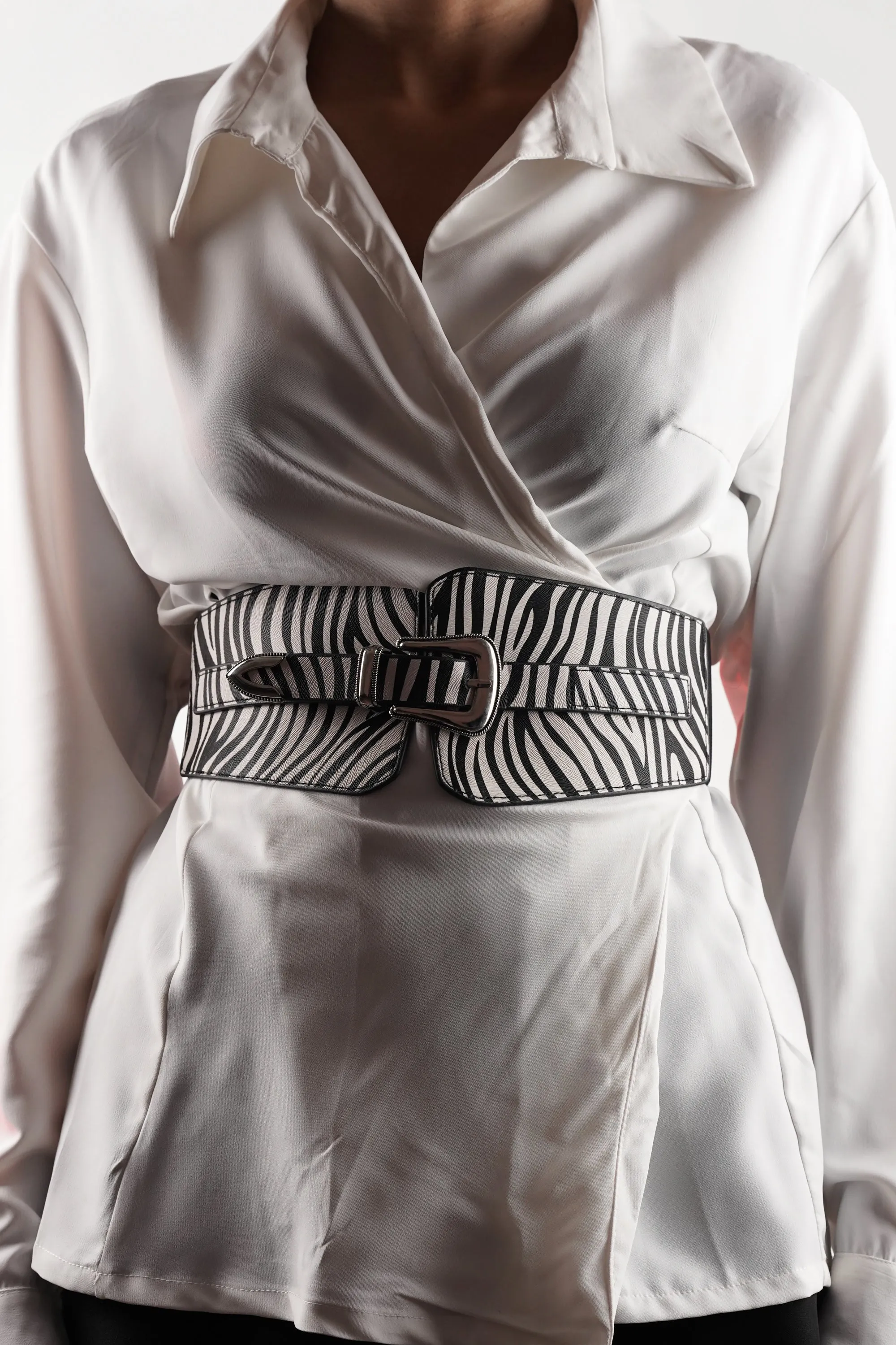 Zebra Print Wide Belt