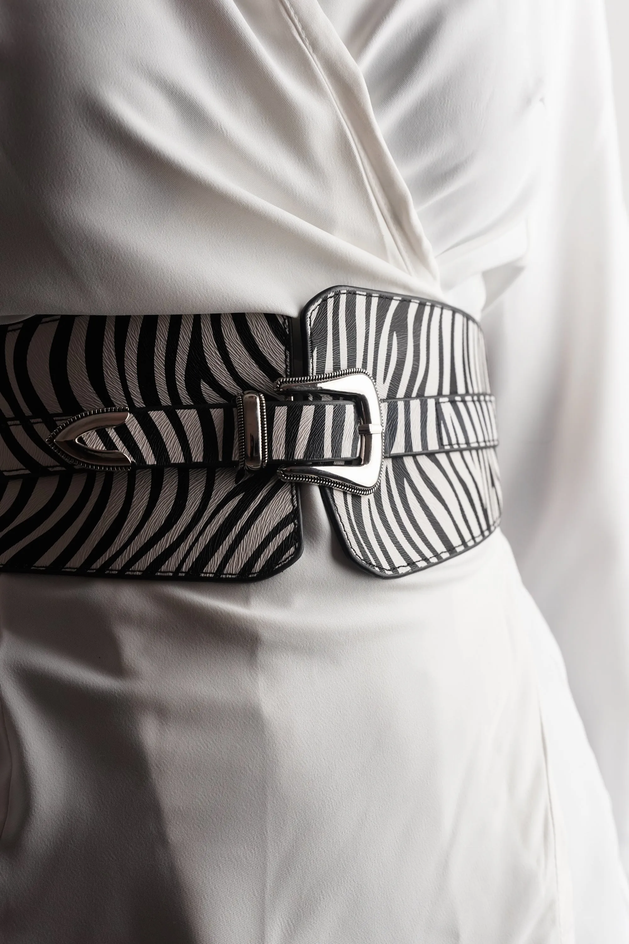 Zebra Print Wide Belt