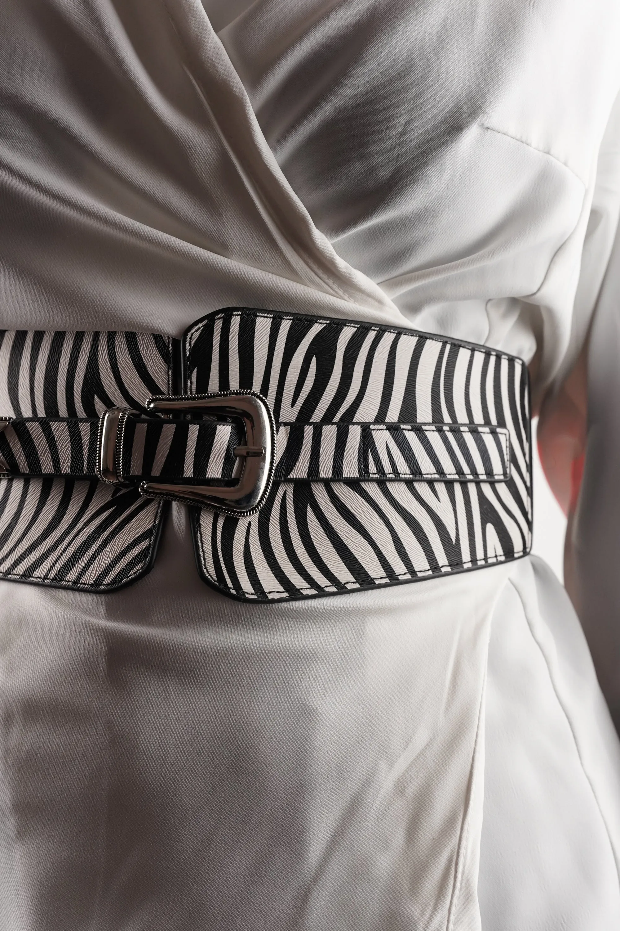 Zebra Print Wide Belt