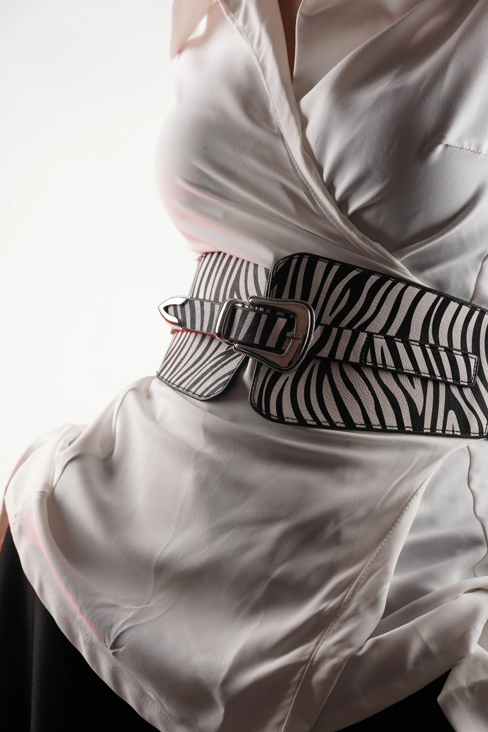 Zebra Print Wide Belt