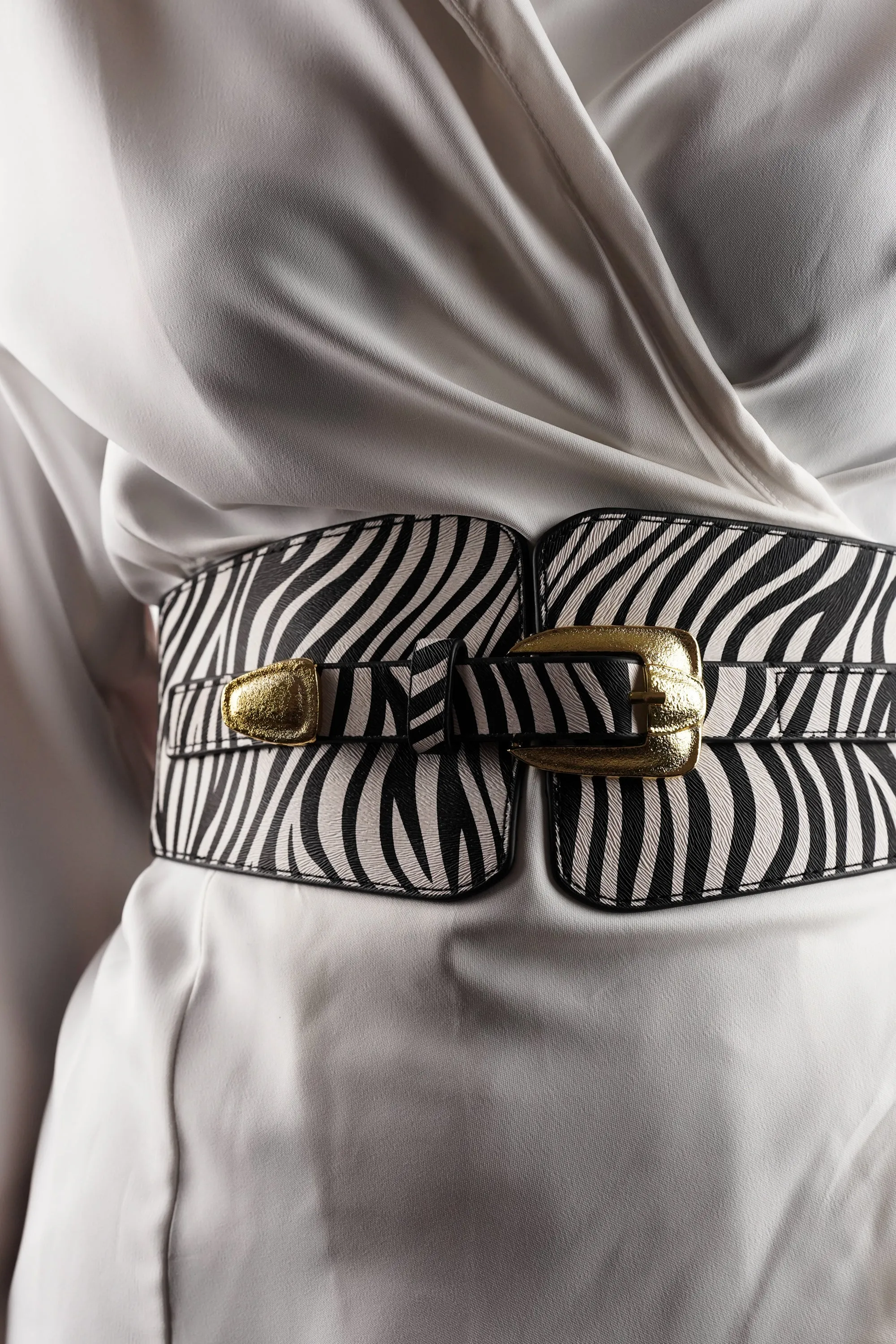 Zebra Print Wide Belt