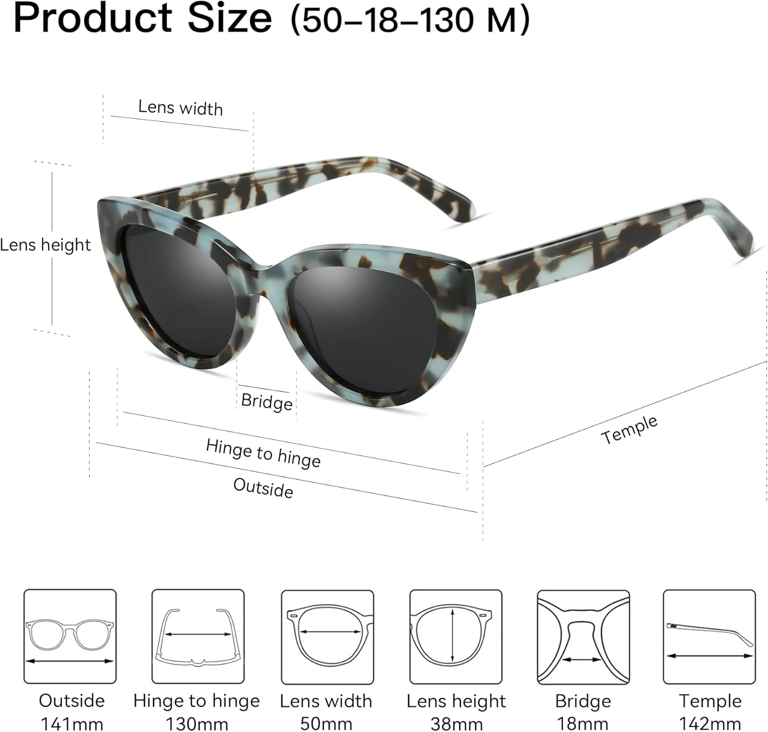 ZENOTTIC Trendy Polarized Women Sunglasses: Retro Cateye Shades for Ladies - Sun Glasses with UV400 Protection